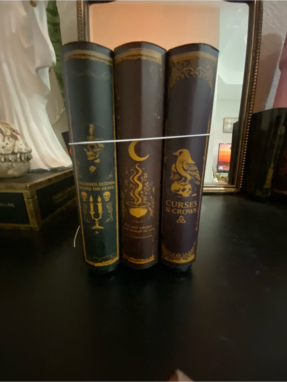Curses & Crows Decorative motion sensor Book Set - Black and Brown - Picture 2 of 5